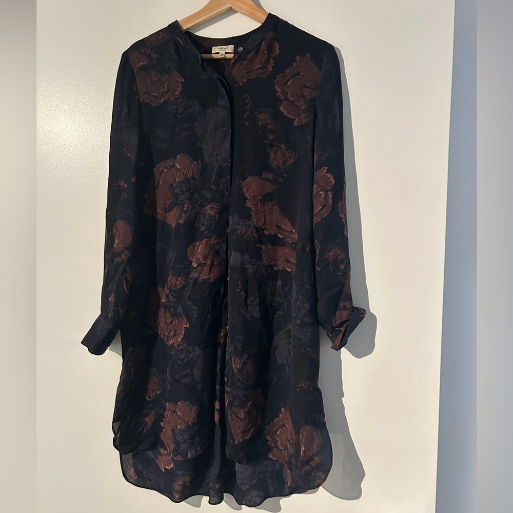 Aritzia Wilfred Silk Floral Shirtdress XS